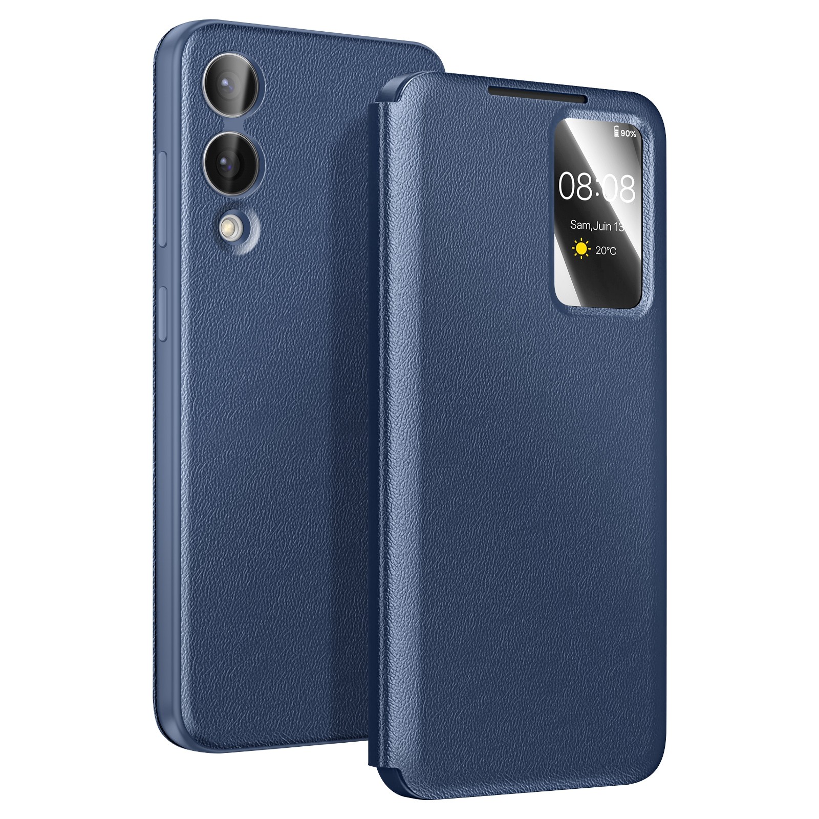 Étui Galaxy S25 Edge Avizar bleu avec fenêtre Smart View