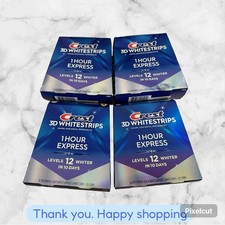 FOR 4 CREST 3D WHITESTRIPS DENTAL KIT 1 HOUR EXPRESS 12 LEVELS WHITER 20ct 07/26
