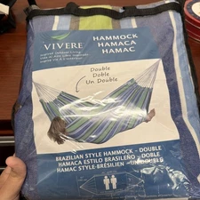 Vivere Brazilian Style Double Outdoor Cotton Hammock 2 person