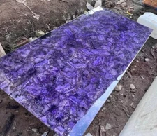 12"x18" Rectangle Amethyst Counter Table Top Gemstone Mosaic Home Interior Decor