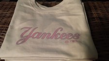 WHITE PINK DEREK JETER 2 NEW YORK YANKEES GIRLS MLB MAJESTIC COTTON TEE 5/6,7