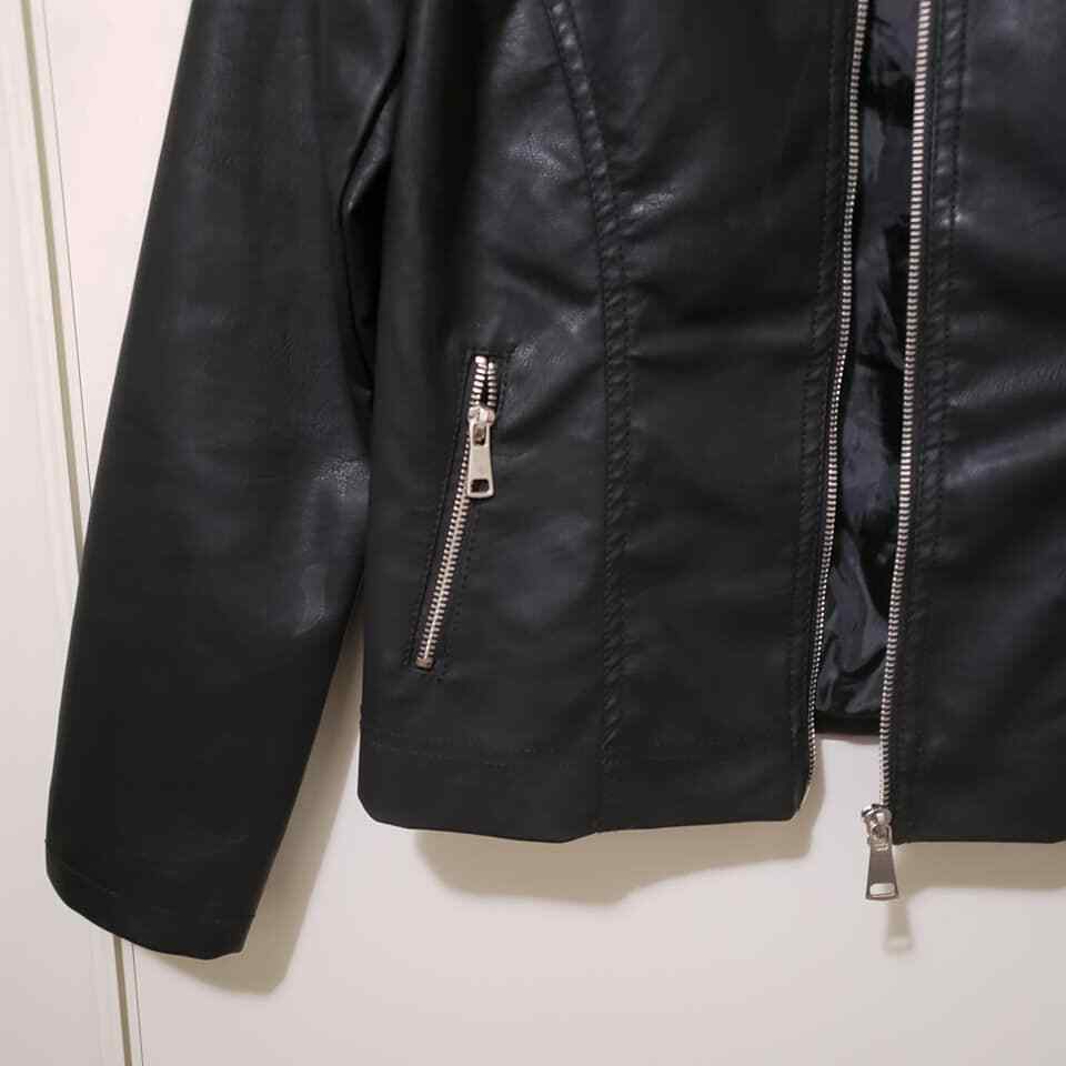 Cavalini black leather jacket size S 