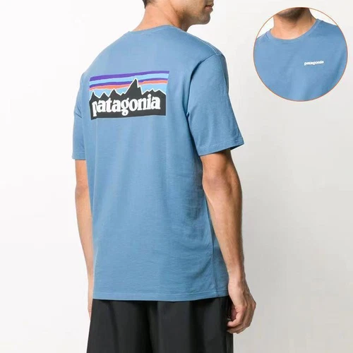 Hombre Algodón LOGO Cuello Redondo Manga Corta Camiseta Montaña Estampado Base Camiseta - Imagen 17 de 42