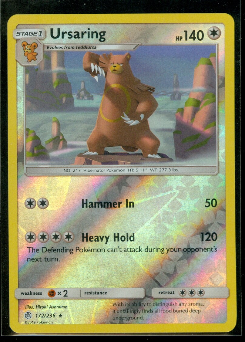 Pokemon URSARING 172/236 Cosmic Eclipse RARE Rev Holo - MINT