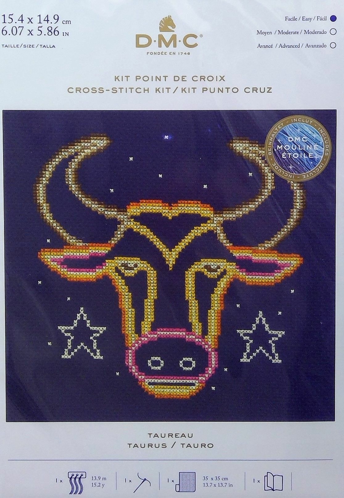 DMC ZODIAC CROSS STITCH KIT-'TAURUS'