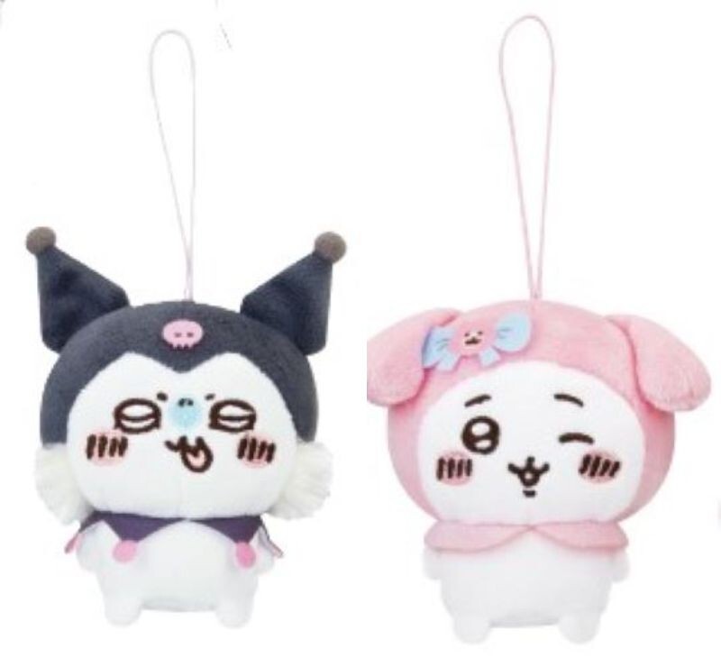 Chiikawa Momonga My Melody Kuromi 2 Set Plush Doll Mascot Toy