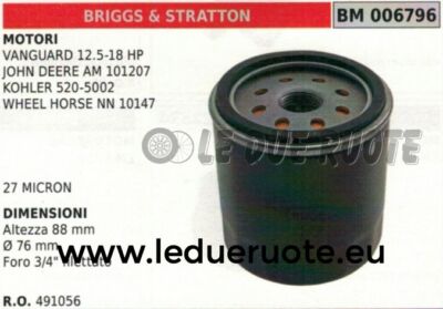 276217536 Engine Oil Filter Intermotor Lombardini Lda 833 834 L40 5Ld 675
