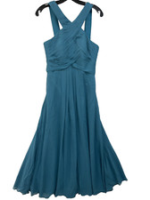 Azazie Formal Dress A6 6 Teal Green Halter Fairy Bridesmaid Fit & Flare Long