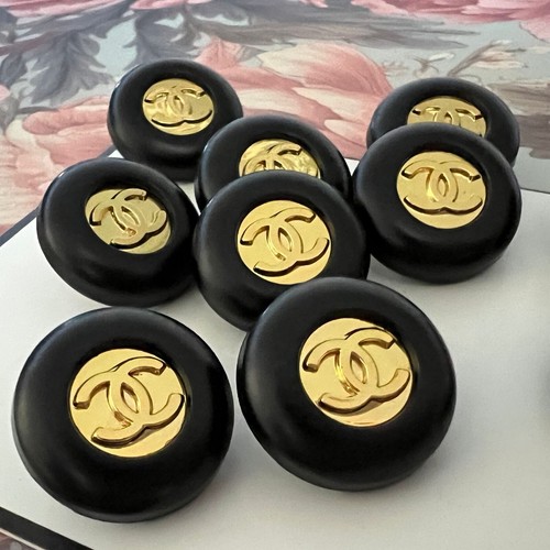 Set 4 Knöpfe Chanel CC Ersatzknöpfe Ø 17 mm Metall Knöpfe Knopf Logo Gestempelt - Bild 10 von 12