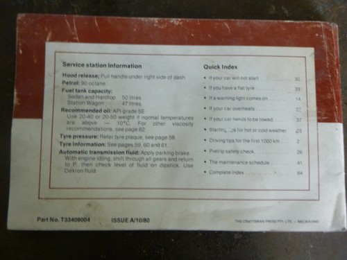 Toyota Corolla KE55 Owners Manual (T33409004) - Picture 3 of 3