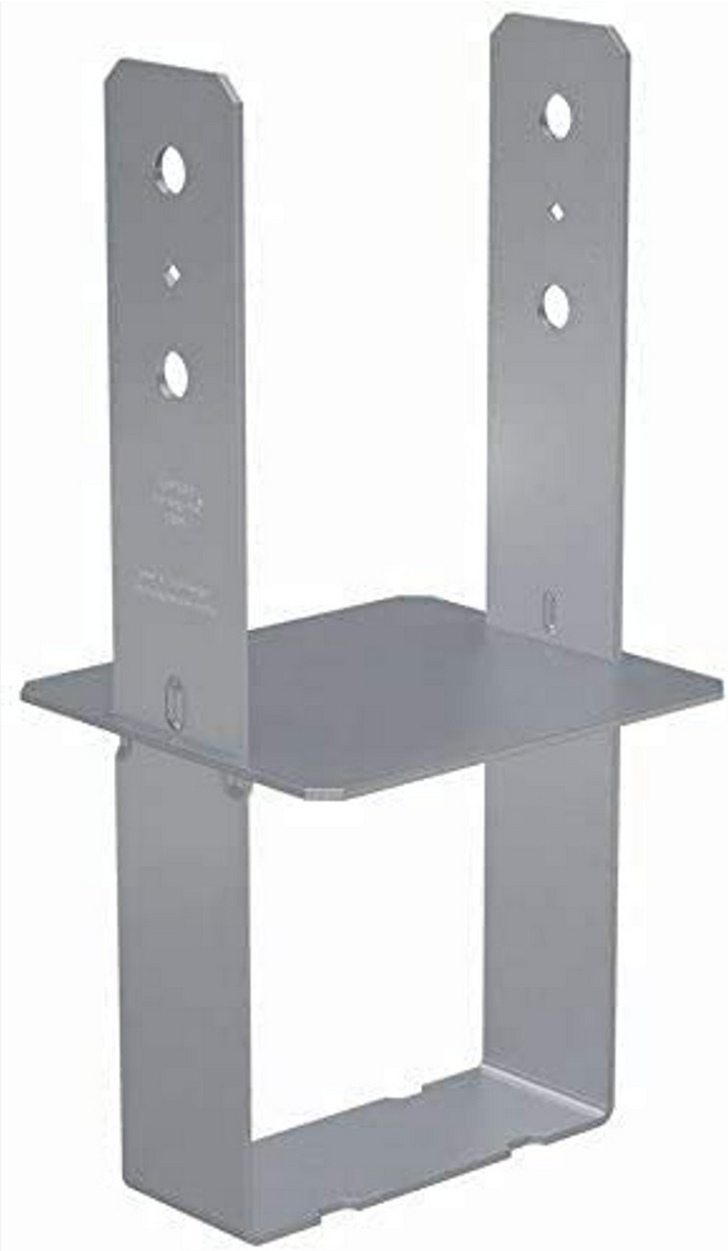 Support/ Fixation poteau bois Carré Base De Poteau Bois Au Béton