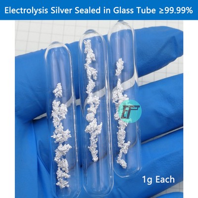 Electrolysis Silver Argentum Ag Crystal Sealed In Glass Tube High Purity  99.99%
