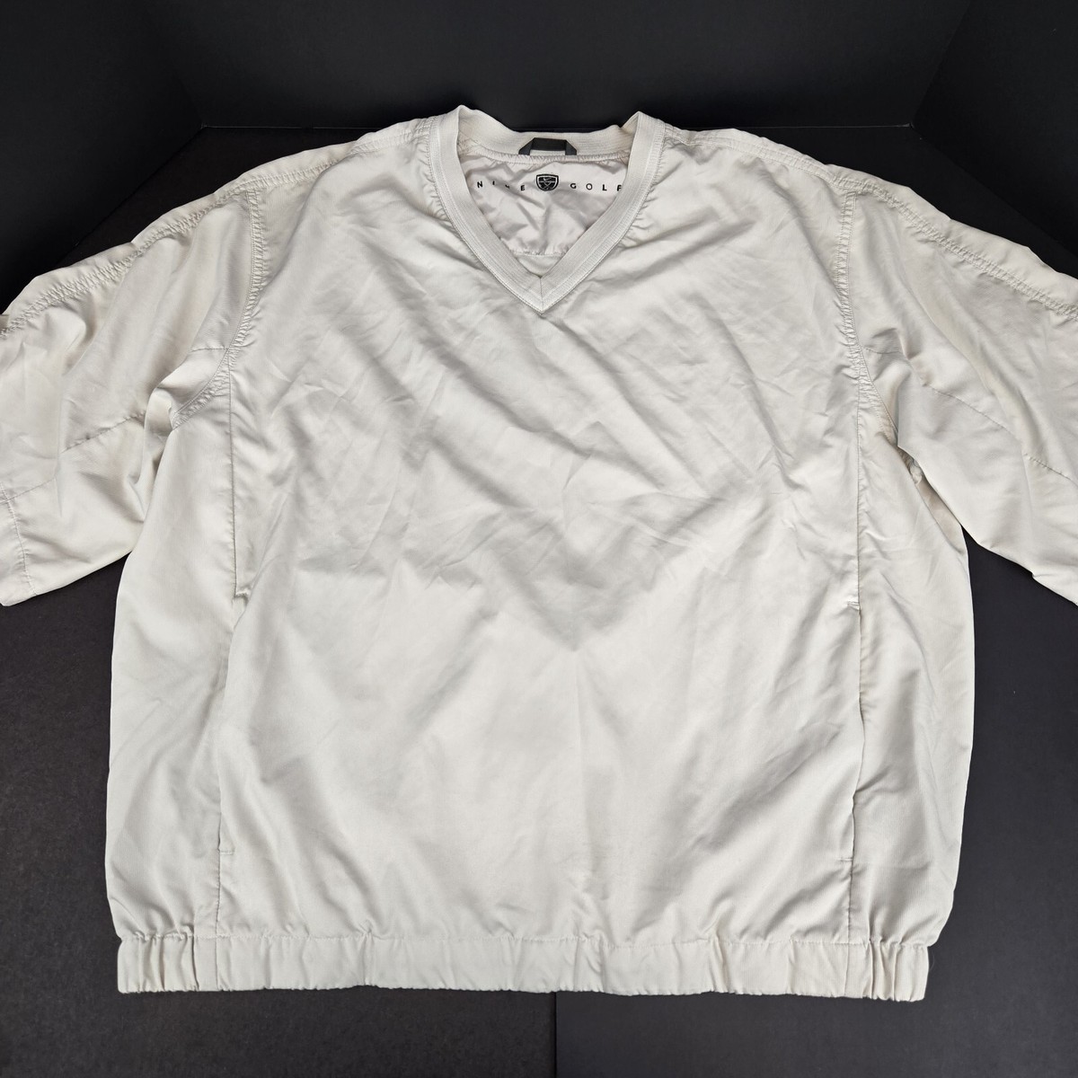 Nike Golf Swoosh White Mens V Neck Pullover Short Sleeve Jacket Size Large