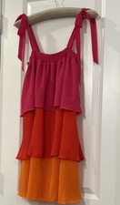 $201 Show Your Mumu Womens Pink Gabriela Colorblock Convertible Dress Sz S