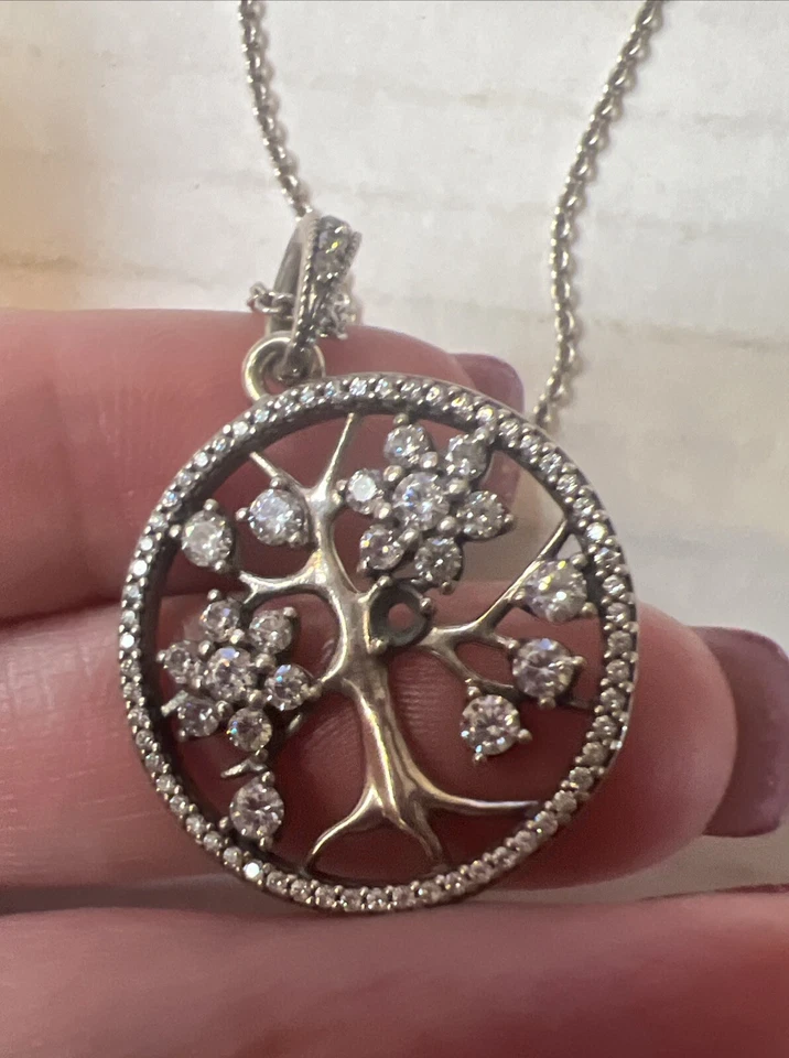 Auténtico collar Pandora árbol de la vida de plata de ley - Auténtico retirado Foto 4 de 4
