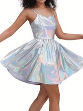 Women Leather Pleated Mini Skirt Schoolgirl Short Dress Club Costume Cheerleader