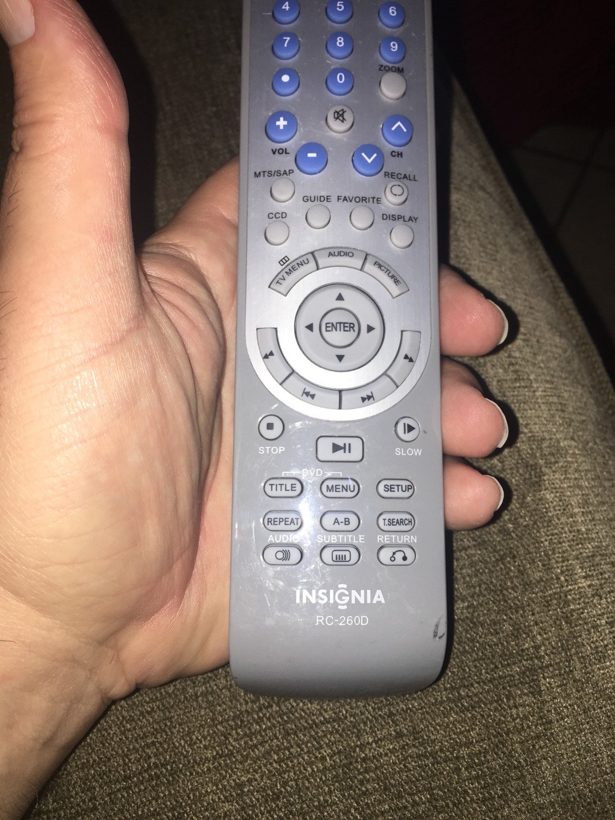 INSIGNIA RC260D TV/DVD Combo Remote / NSLTDVD32, E15319, V260b1LN1