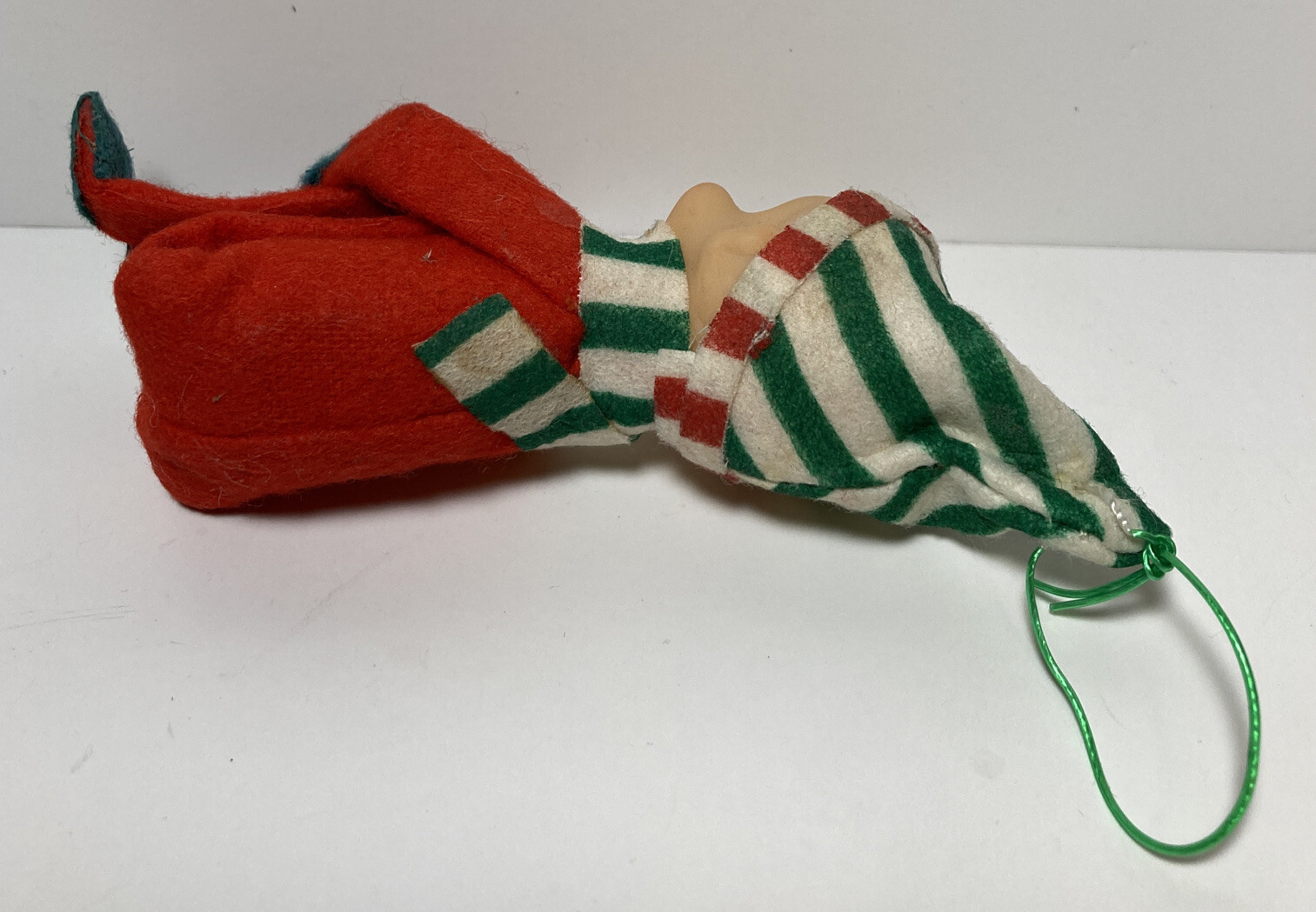 Vintage Knee Hugger Pixie Elf Christmas Decoration Ornament Red Green ...