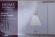 NEW LNC Modern Grey Blue Island Pendant Light w/ Linear Gold Downrod