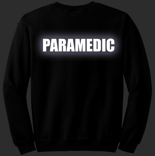 Paramedic crewneck sweatshirt with Reflective decoration both front and back - Picture 8 of 36