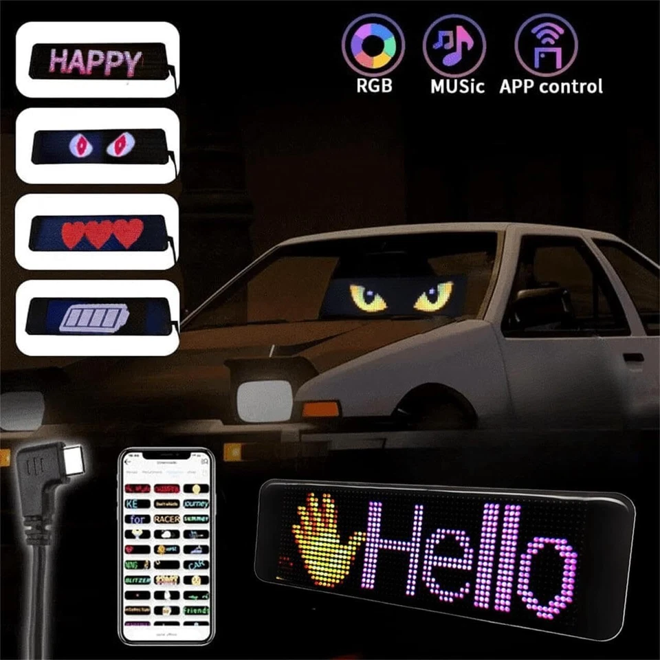 Colorful Eyes Lamp Soft Screen for Car Window, Blazexel Devil Eyes Light for Car Foto 4 de 4