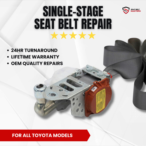 SINGLE STAGE SEAT BELT REPAIR SERVICE FOR TOYOTA OEM PARTS ALL MAKES ALL MODELS