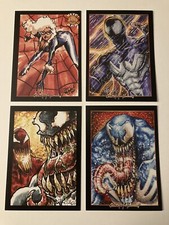 SPIDER-MAN BLACK CAT SUIT VENOM CARNAGE 4 Sketch Card Print Set McJunkin