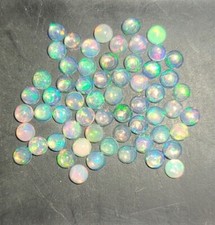 Natural Ethiopian Opal 3mm Flat Back Round Cabochon Loose Gemstone s 