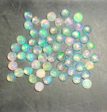 Natural Ethiopian Opal 3mm Flat Back Round Cabochon Loose Gemstone(s)