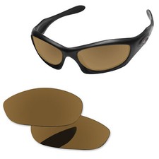 Lenslog Bronze Gold Mirror Polarized Replacement Lenses For-Oakley Monster Dog