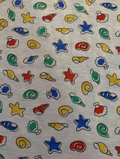 1.75 Yards Beach Seashells Starfish Shells Fabric Quilting Cotton 60 X 71