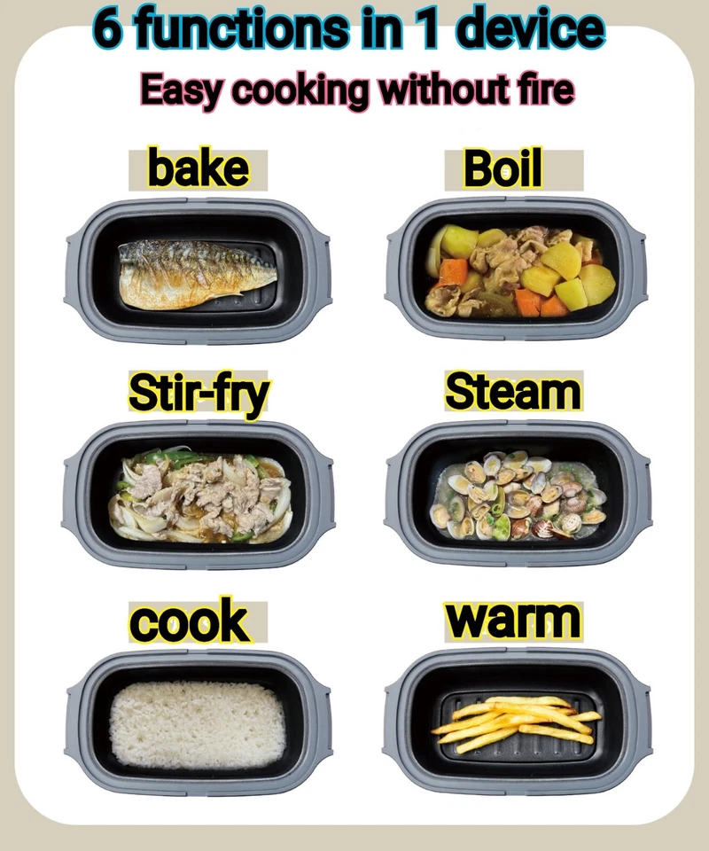 3COINS 6 in 1 Fornello a Microonde / KITINTO Avorio Molto Popolare in Giappone - Immagine 2 di 4