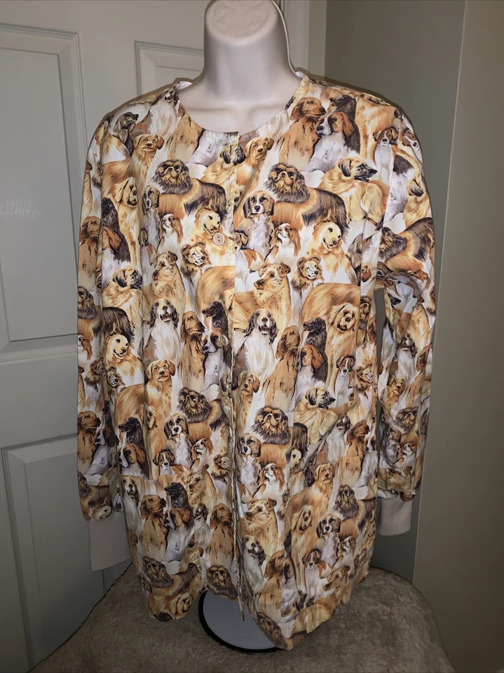 PEACHES Uniform Golden Retriever Collie Beagle Dog Vet Nurse Top Sz M ❤️tb12m1 - Image 2 of 4