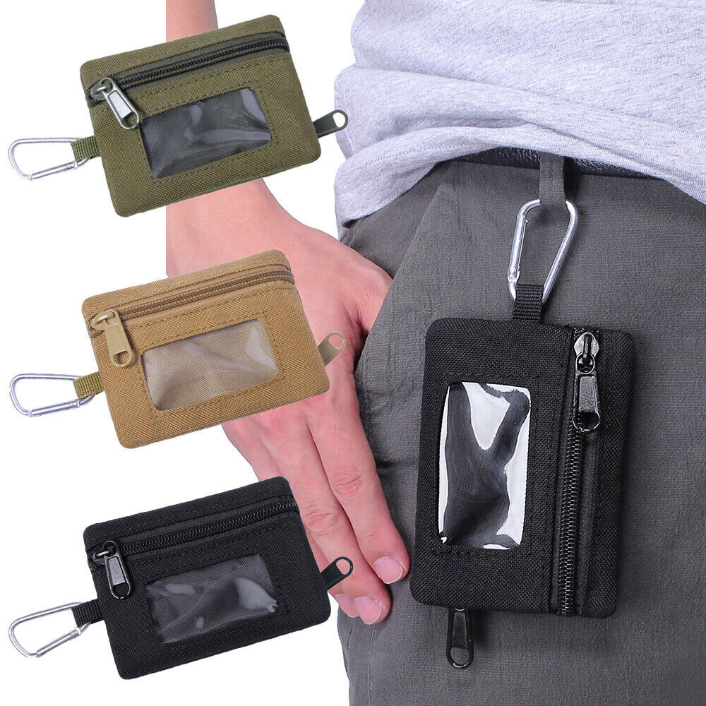 Portamonete Outdoor Con Moschettone - Tasca Multiuso EDC - Nero - Foto 10