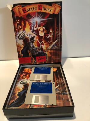 1988-90 Battle Chess for Amiga by Interplay Productions ~ Floppy & Papers in Box