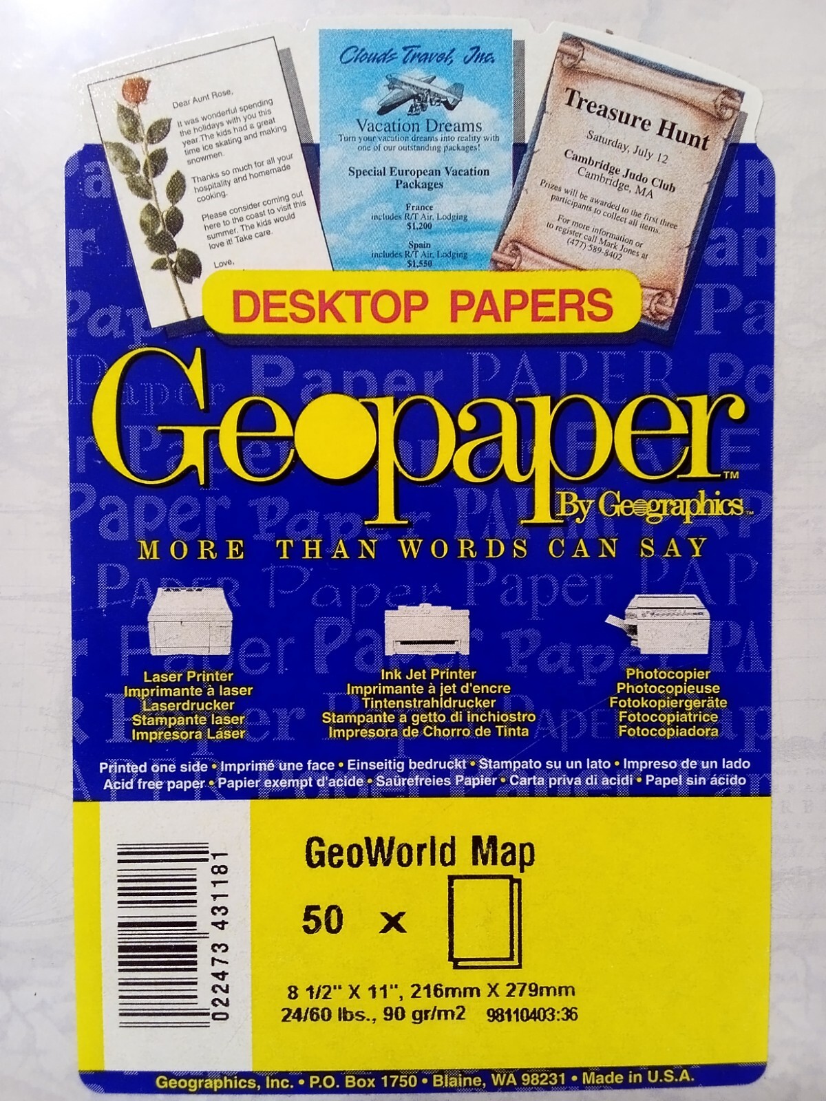 Paper Geopaper by Geographics Geoworld Map Scrapbook Paper 50 Pages NEW ...