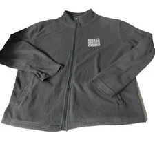 Vintage men grey Thales Alenia space fleece full zip high neck Jacket in S/M|