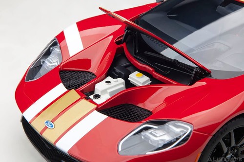 AUTOart 1/18 FORD GT ALAN MANN HERITAGE EDITION Red Gold Stripes 72927 - Picture 11 of 20