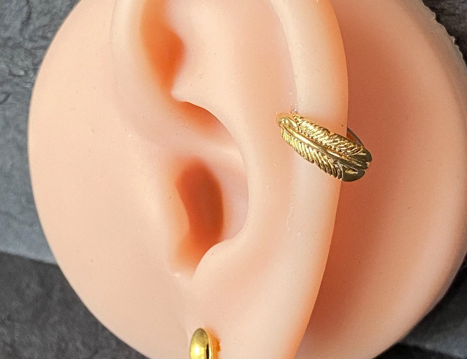 Aro nariz pluma flexible 1 pieza/anillo cartílago torre Daith hélice tragus Foto 3 de 4