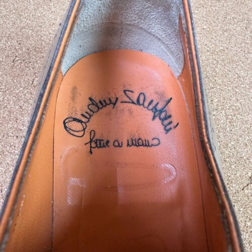 Santoni Valero Oxford Dress Shoes Size 9 US Light Brown / Tan / Grey Leather - Picture 5 of 10