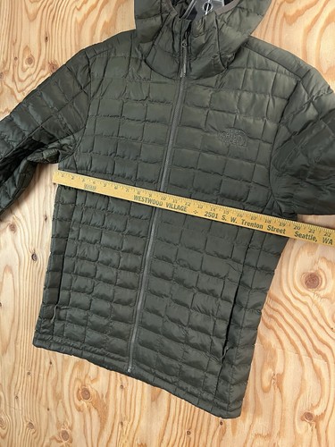 The North Face Mens S Thermoball Eco Hoodie Jacket Army Olive Green Puffer Coat - Picture 13 of 14