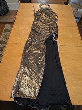 Mac Duggal 27155 Evening Dress Antique Gold With Collar