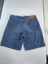 Levi's 550 Denim Shorts Mens 36 Blue Relaxed Fit Distressed Jean Shorts