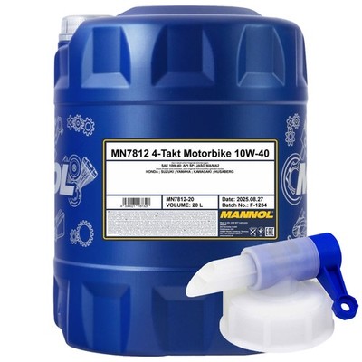Motoröl Motorbike 4-Takt SAE 10W-40 MANNOL 20 Liter mit Auslasshahn für Sachs Su