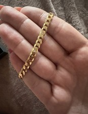 Vintage 9ct Gold Curb Link Bracelet Hallmarked 375 Solid Yellow Gold