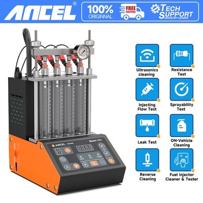 4 Cylinder Fuel Injector Cleaner Tester ANJ400 Ultrasonic Cleaning Machine Kits