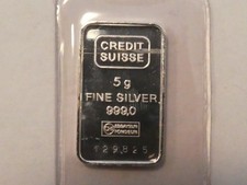 Schweiz, Barren, 5 Gramm 999er Silber, original