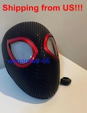US Ship  Spiderman Miles Morales Cos Helmet Wearable Mask Remote Eyes Xmas Gift