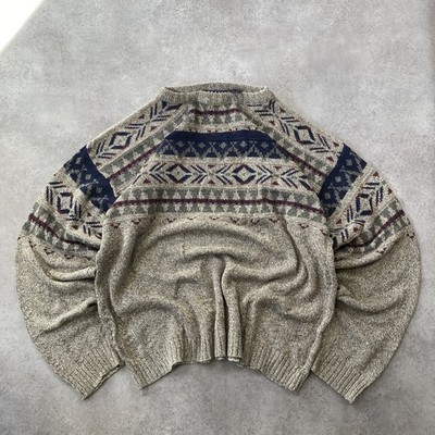 Trader Bay Pullover Herren XLT Retro Vintage Fair Isle Geometric Sweater, Bei...