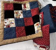 5 Pc Set Handmade Western Patchwork Baby Crib Quilt, Crib Skirt, Pillow Covers